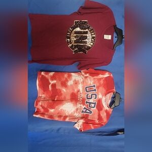 U.S. Polo Assn. Kids Red Tie-Dye USPA Logo Tee